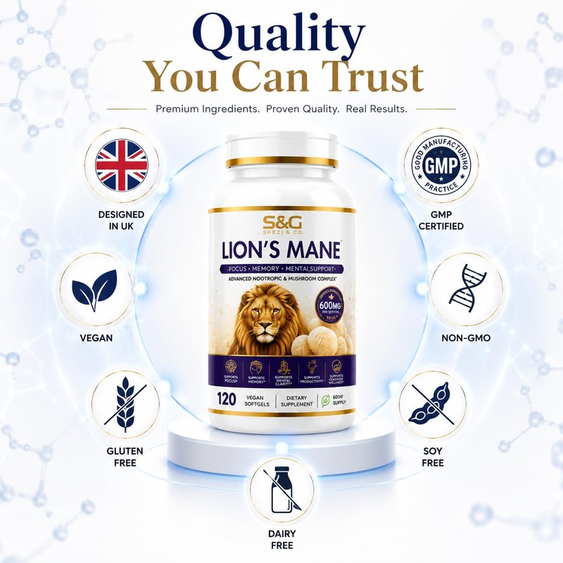 Lions Mane Mashrrom 6000mg Softgels – Focus, Memory & Cognitive