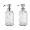 TUTEW Glass Soap Dispensers with Brushed Nickel Pump Head, Hand