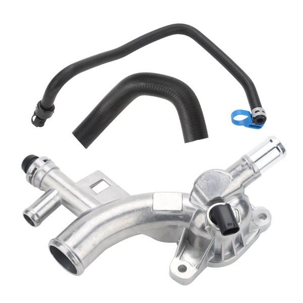 Aluminum Engine Coolant Housing Water Outlet With Inlet Hose & Oil Cooler Coolant Inlet Hose Kit Compatible With 2011-2020 Chevy Cruze Sonic Trax Buick Encore, Repalce#25193922, 13251447, 55596898