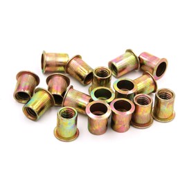Zinc Plated Carbon Steel Rivet Nut Flat Head Insert Nutsert Pack of 50 (M10)