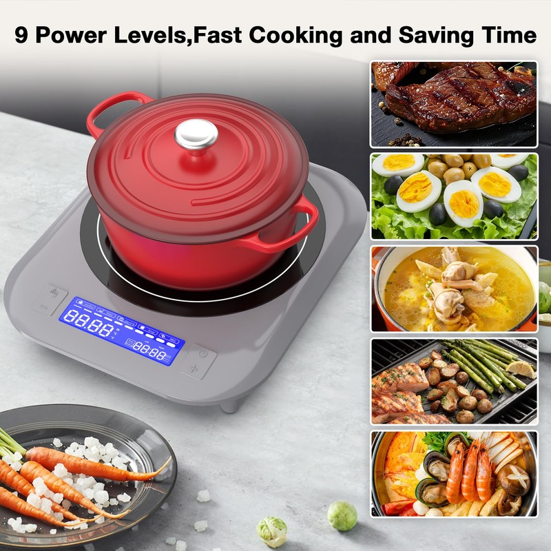 VBGK Induction Cooktop, 1800W Single Burner Induction Burner, Induction Hot