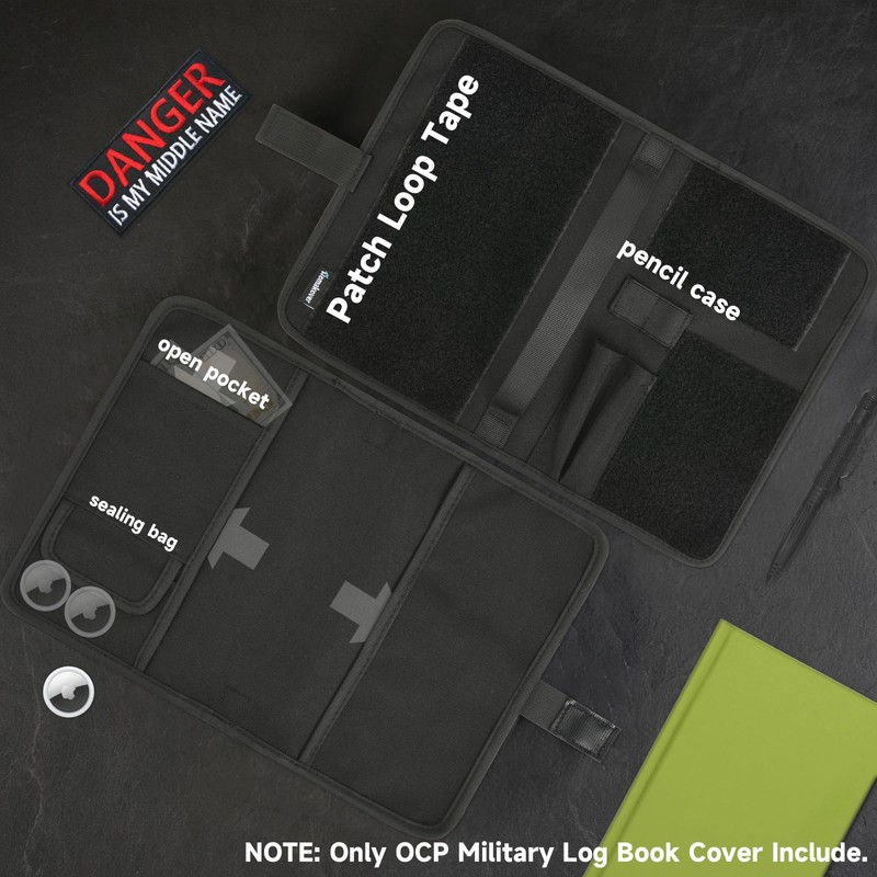 Homakover Black OCP Military Log Book Cover, 5.5”X 8” Tactical
