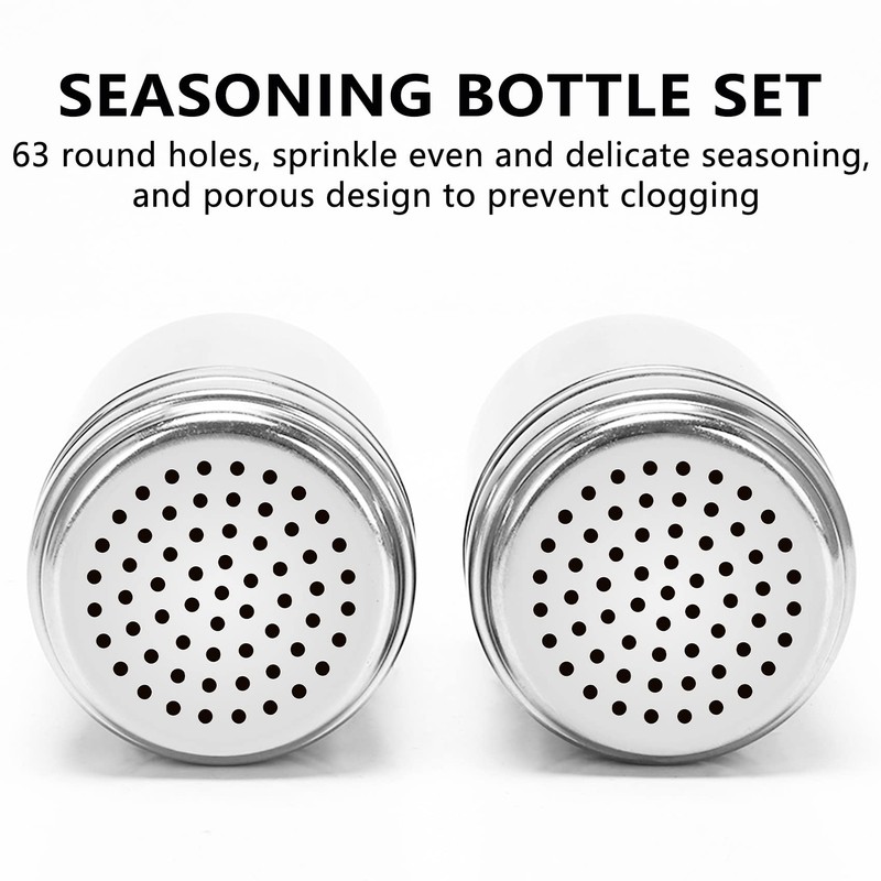 (Set of 2) Dredge Shakers 10 oz, Stainless Steel Spice