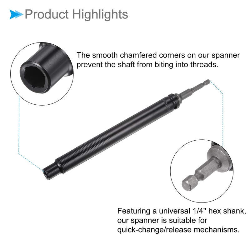CoCud Extra Long Hollow Socket Wrench 10mm Size, 200mm Length,