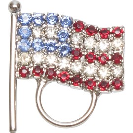 Calabria United States of America USA Crystal Flag Pin Eyeglass/Sunglass Holder Retainer