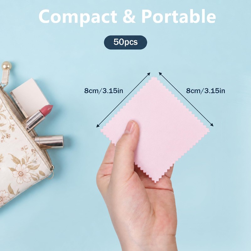 cobee 50 Pcs Jewelry Cleaning Cloth, Double Sided Polishing Cleaning