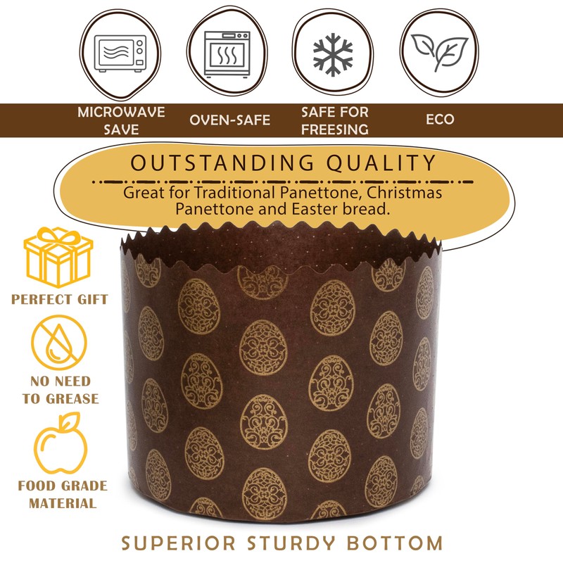 12 oz Round Panettone Paper Mold | 12 Pack |