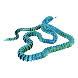 3D Printed Snake, 25.8in 3D Printed Fidget Animal Flexible Articulated Snake Toy Novelty 3D Printed Cobra Home Office Decor Executive Desk Toys for Autism Kids & Adults (Blue Green)