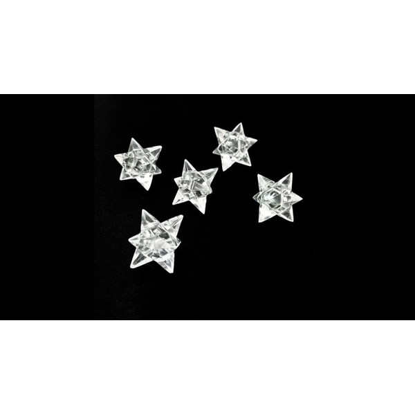 Jet Genuine Crystal Quartz 14 Point Star Merkaba Chakra Radionic