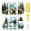 WANDIC 6PCS Rub On Transfer Stickers, Forest Ursus arctos Transfer
