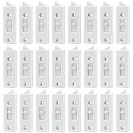 24 Pcs Window Latch Locks Spring Loaded Window Tilt Latch Replacement Part by JPKTA,Vinyl Plastic Construction,Window Parts and Hardware 2 Inch Hole Center Spacing Sliding Lock White