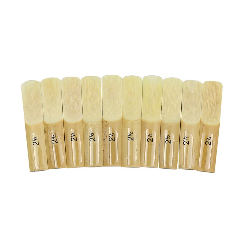 LADE 10Pcs Bamboo Reeds Strength 2.5 for Alto bB Sax
