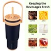 BJPKPK 40 OZ Insulated Travel Tumbler with Handle and Straw,