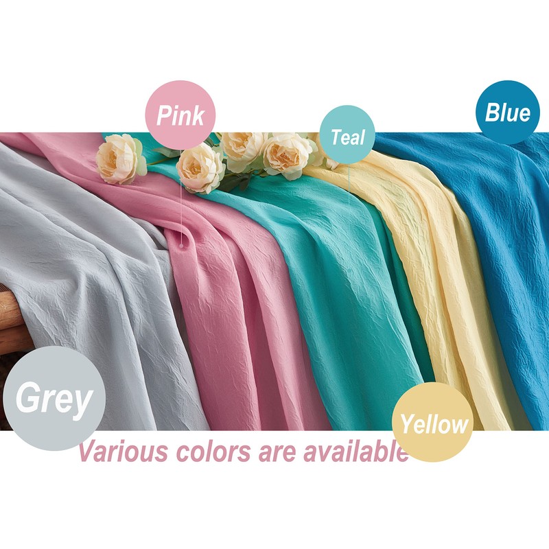 1 Piece Ombre Chiffon Sheer Window Scarf Valance Curtains 18ft