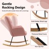 NIOIIKIT Nursery Rocking Chair Teddy Upholstered Glider Rocker Rocking Accent