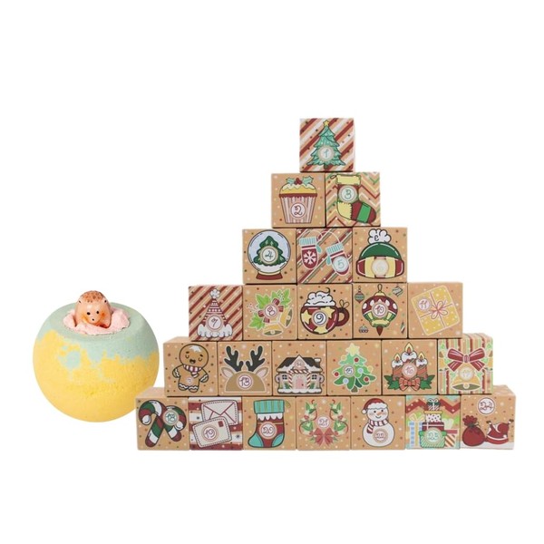 Tusalmo Bubble Bath Gift Set, Healing Bath Bomb, Bath Salt, Christmas Gift, Holiday Gift (3.5 oz (100 g), Tea Wood