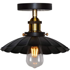HTRUIYATY Ceiling Light Vintage Lamp Industrial Design E27 Umbrella Ceiling Light Shade Metal