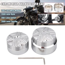Unbranded Chrome Rear Axle Nut Covers For Harley Softail FXST FXD Softail Dyna 2008-2017