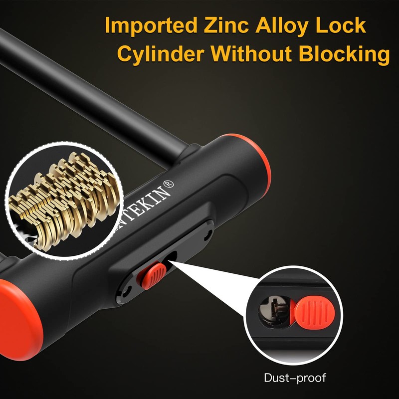 INTEKIN Bike U Lock Heavy Duty Bike Lock Bicycle Lock