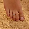 White CZ Heart Toe Ring for Women 925 Sterling Silver