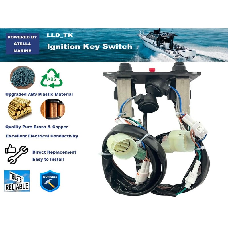 Dual Twin Engine Ignition Switch Panel Replace for Suzuki Outboard