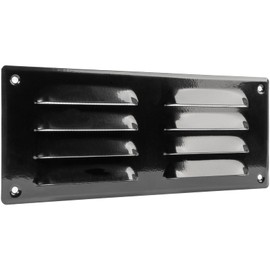 Vent Systems 10" x 4" Inch Black Air Vent Cover - Metal Air Return Grill with Built in Protection Mesh - HVAC Home Ventilation Improvement - Air Intake Duct Cover