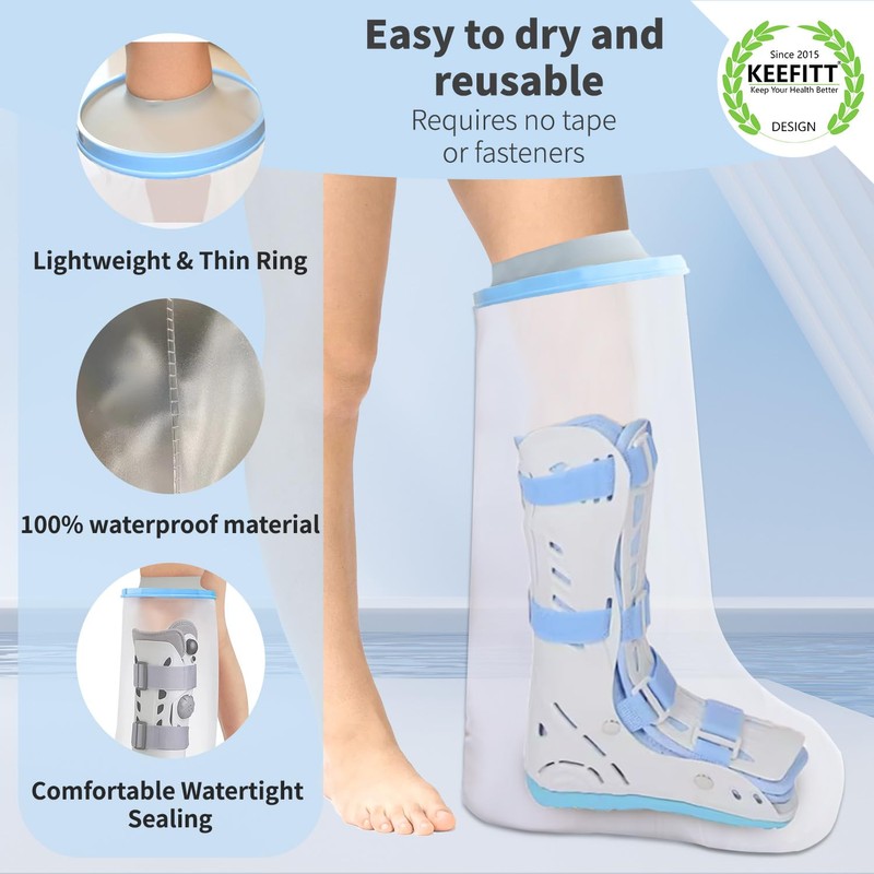 Waterproof Leg Cast Covers for Shower Extra Large Wide, KT2103-WL