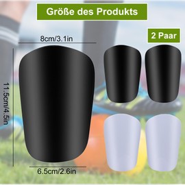 Cfcyhla 4 x Mini Football Shin Pads, 3.15 x 1.97 Inch Extra Mini Shin Pads, Football, Miniature Shin Pads, Tiny Protective Shin Pads for Adults and Teenagers Children