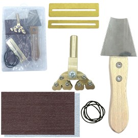 TUOREN 10Pcs Guitar Fret Luthier Tools Kit Include 1Pcs Guitar Fret Slot Saw Blade, 1Pcs Guitar Fret Press Repair Tool, 2Pcs Guitar Fingerboard Guards, 2Pcs Sanding Paper, 4Pcs Rubber Band