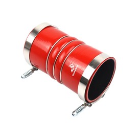 TMKOOL TMKOOL High Temperature 4-Ply Reinforced ID Straight Charge Air Cooler CAC Hose Coupler Silicone 8" Length 100 PSI Maximum Pressure (Red + T Bolt Clamp, 4")