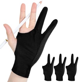 oruola 4pcs Artist Glove for Drawing Tablet, Drawing Glove Right Hand,Nylon Spandex Tablets Gloves, Artist Gloves For Draw Tablet, Suitable for Drawings Tablets, Paper Sketch,Black