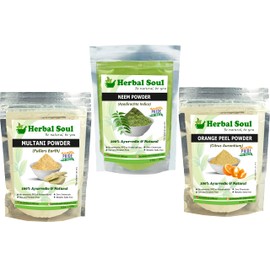 Herbal Soul Combo Of Neem Powder + Multani Powder + Orange Peel Powder | 300 gm