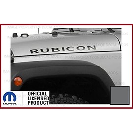 Decal Mods Rubicon Hood Decals Stickers fits Jeep Wrangler Rubicon JK (2007-2018) & TJ (1997-2006) Set of 2 [Dark Gray] SJ4T6
