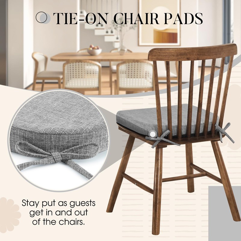 Basic Beyond Chair Cushions for Dining Chairs 6 Pack, Kitchen