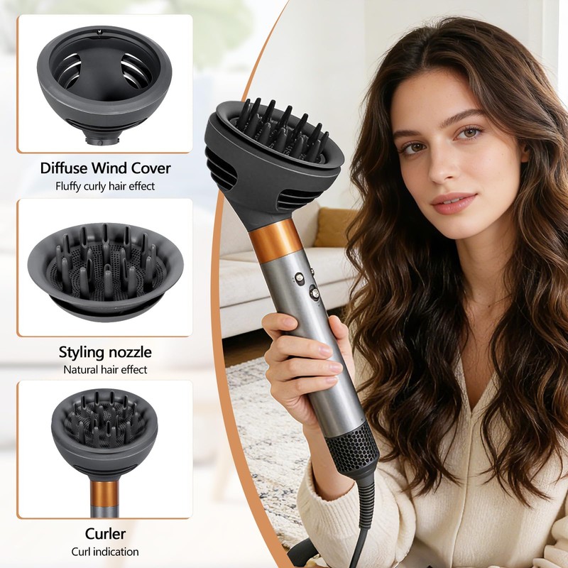 CurlDiffuserAttachmentCompatiblewithDysonAirwrapHS01HS05HS08,Professional Curly Hair Diffuser Styling Tool Accessory, Hair Diffuser to