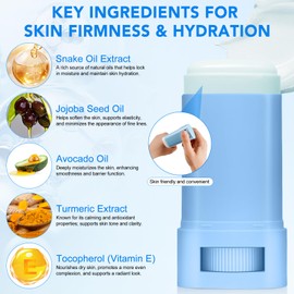 Snake Oil Facial Stick | Hydrates & Brightens | Reduces Wrinkles & Glow Boosting, Lightweight, Non-Greasy Daily Moisturizer | Compact Travel-Size Skincare, 15G/0.53 OZ