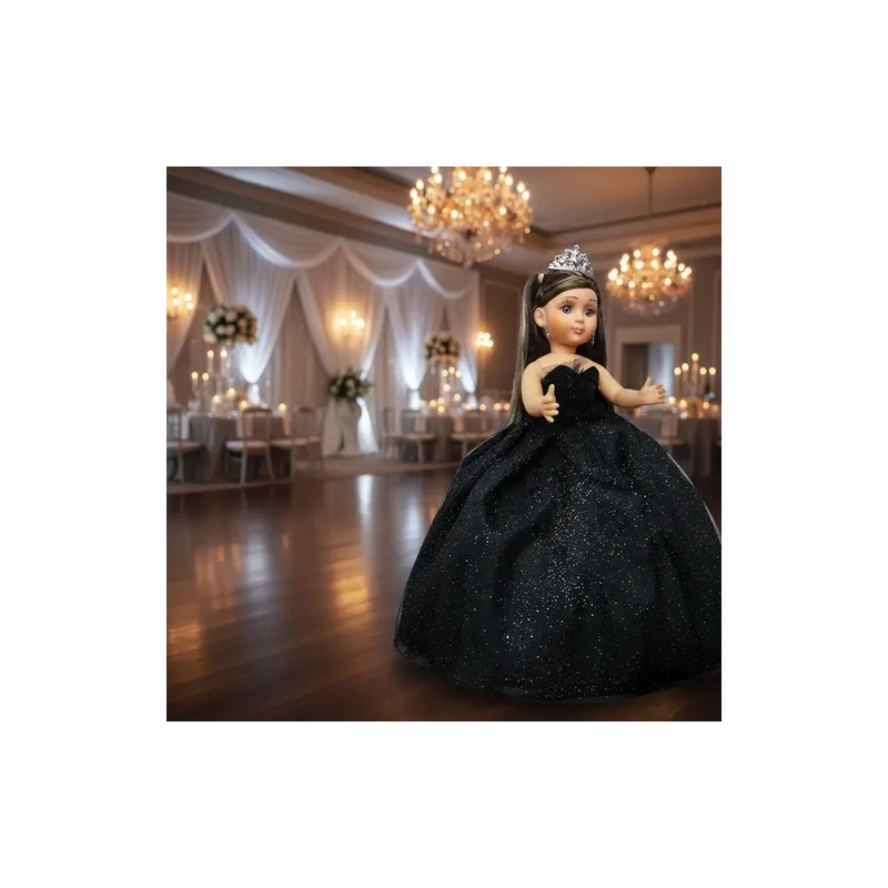 Muñeca Quinceañera Xv 15 Modelo 4 Lacio Negro