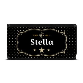 Wallet with Name Stella - Retro Crest Design - Wallet, Purse, Customisable for Men and Women, black, Retro