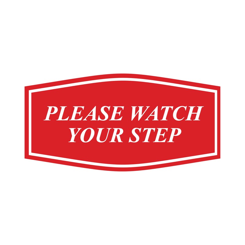 Fancy Please Watch Your Step Sign (Black/Gold) - Small 2