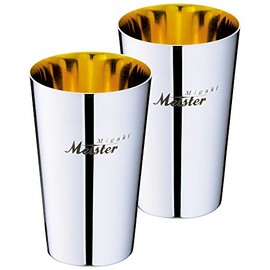 三宝産業 Migaki Meister タンブラー 小 265ml 24金メッキ 桐箱2本入 11002002
