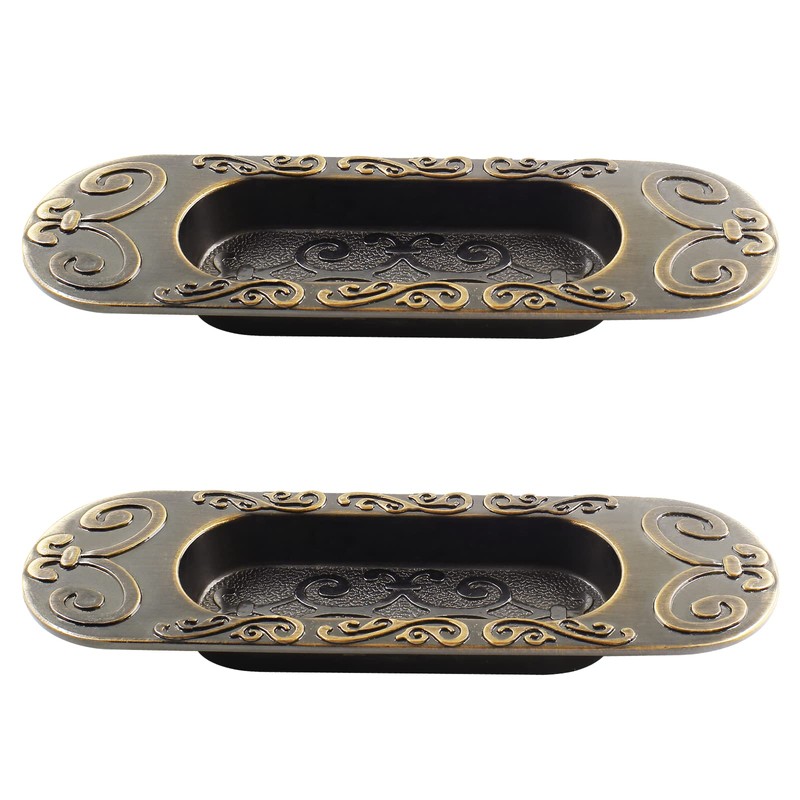 Biaungdo 2 Pcs Recessed Flush Handles Stainless Steel Finger Oval