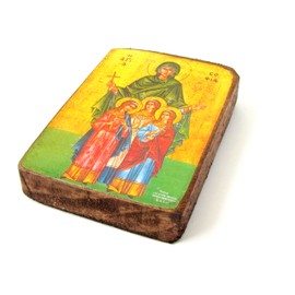 Wooden Greek Christian Orthodox Wood Icon of Saint Sofia Sophia / A0