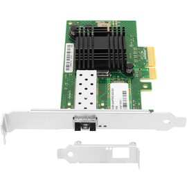 Euqvos PCIe Ethernet Network Card for Intel 82599ES Chipset PCIe 2.0 x4 10GB Single Port SFP+ LAN Card Support Windows Server/Windows/Linux/VMware/ESX