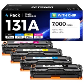 131A Toner Cartridge 4-Pack High Yield Replacement for HP 131A CF210X CF211A CF212A CF213A 131X Compatible for HP LaserJet Pro 200 color MFP M276nw M276n M251nw M251n Printer Black Cyan Yellow Magenta