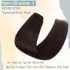S-noilite Clip in Hair Extensions Human Hair Dark Brown, 10