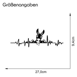 Finest Folia Finest Folia Aufkleber Herzschlag Tiere Breite 27cm Lifeline Heartbeat Deko Sticker Selbstklebend fr Auto Khlschrank Laptop Autoaufkleber K150 (Schwarz Glanz, 06 Esel)