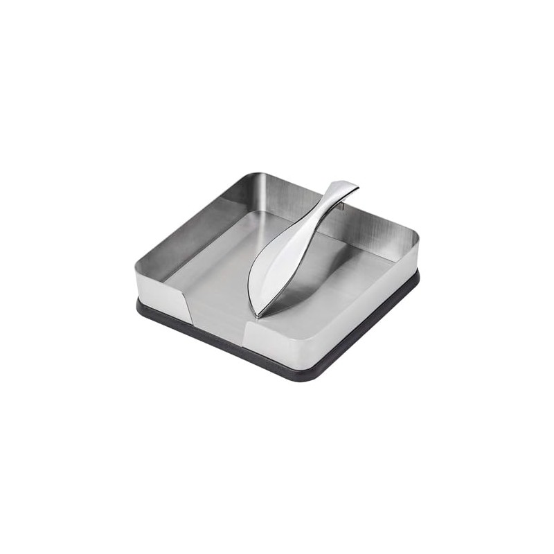 Kamenstein Horizontal Napkin Holder with Leaf Arm, 7-Inch, Stainless Steel