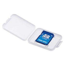 Sanwa Supply FC-MMC10SD Memory Card Clear Case (For SD), Pack of 6