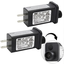 Pack of 2 30V 0.2A 6W 8 Mode Light LED Transformer 30V LED Controller Class 2 Power Supply, Transformer US Plug, Replacement for CZJUTAI JT-EL/FC300V0200-C Christmas Lighting,String Light (2)