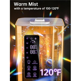 2.64Gal Humidifiers for Bedroom Large Room, Warm and Cool Mist up to 500ft², Top Fill Diffuser Ambient Light, 3 Mist Modes, 24H Timer,35dB Quiet Humidifier for Home Office Plant